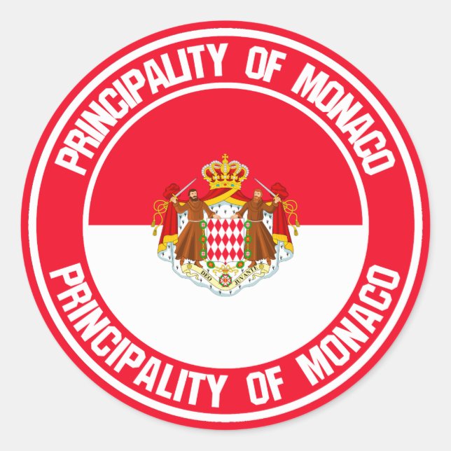 Monaco-RundEmblem Runder Aufkleber (Vorderseite)