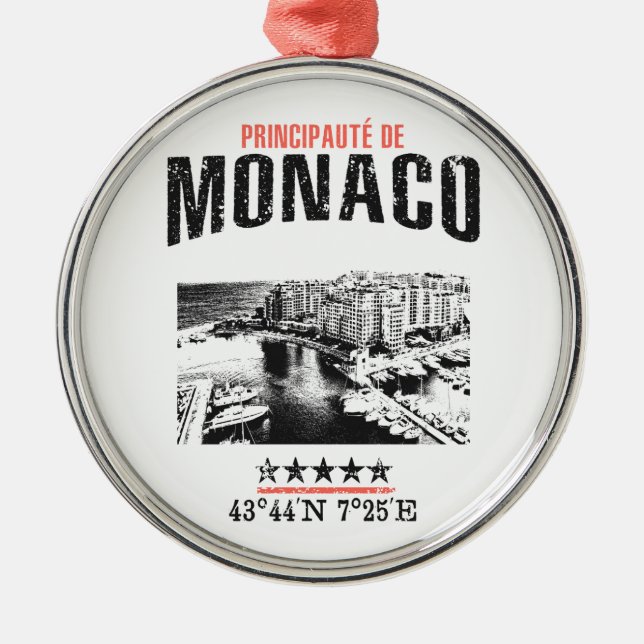 Monaco Silbernes Ornament (Vorne)
