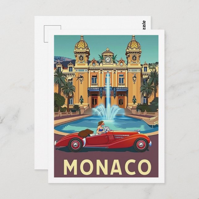 Monaco Vintag Berühmter Reiseort Postkarte (Vorne/Hinten)