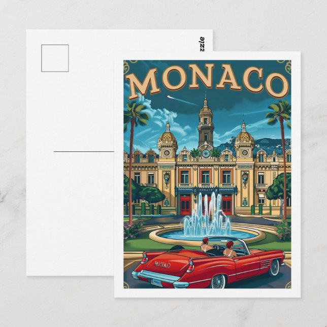 Monaco Vintag Berühmter Reiseort Postkarte (Vorne/Hinten)