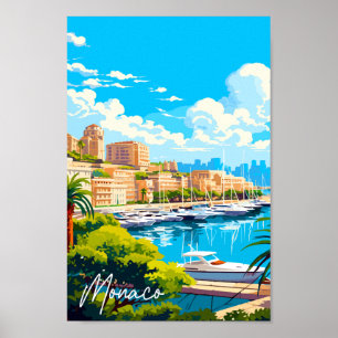 Monaco Vintage - Darstellung Poster