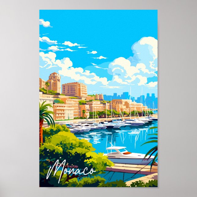Monaco Vintage - Darstellung Poster (Vorne)