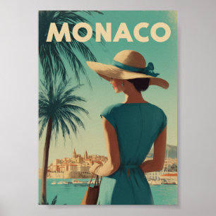 Monaco Vintage-Mode Poster