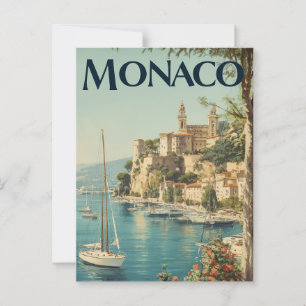 Monaco Vintage Postkarte