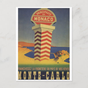 Monaco Vintage-Reisepostkarte Monte Carlo Postkarte
