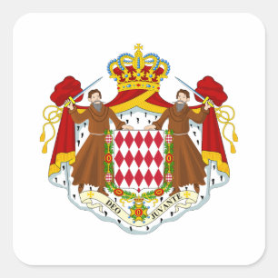 Monaco-Wappen Quadratischer Aufkleber