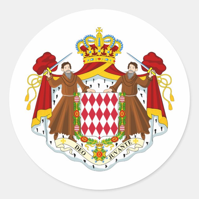 Monaco-Wappen Runder Aufkleber (Vorderseite)