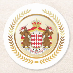 Monaco-Wappen Runder Pappuntersetzer