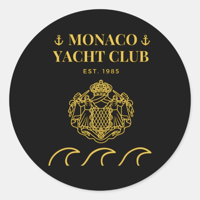 Monaco Yacht Runder Aufkleber (Vorderseite)