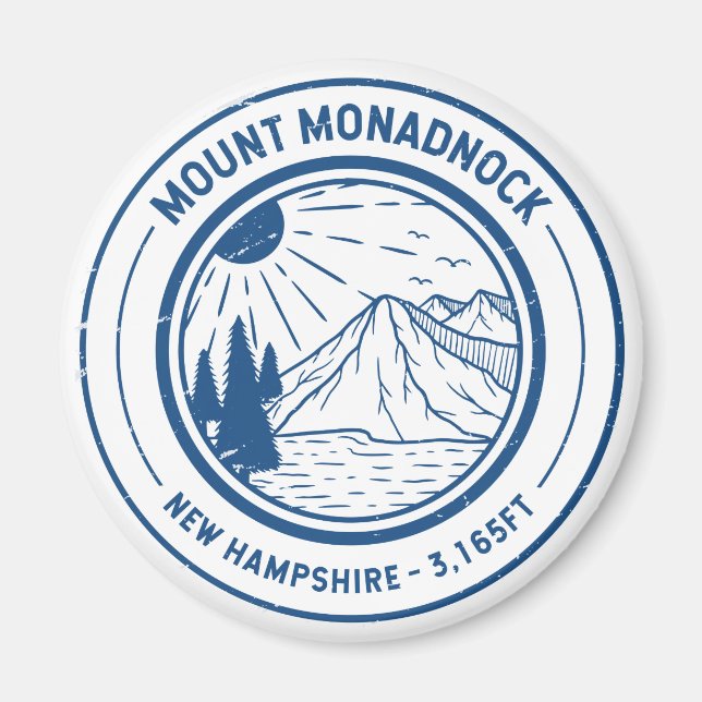 Monadnock New Hampshire Wandern Magnet (Vorne)