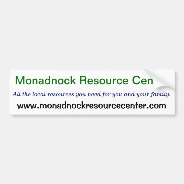 Monadnock Ressourcen-Mitte-Autoaufkleber Autoaufkleber (Vorne)