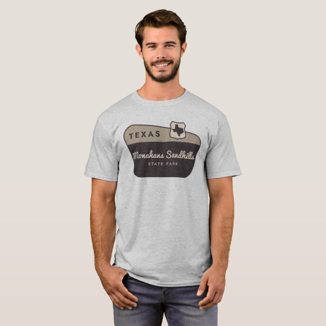 Monahans Sandhills Staat Park Texas TX Welcome Sig T-Shirt (Vorne ganz)