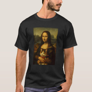 Monalisa Gemälde Katze Tierliebhaber Kunst Mama Pa T-Shirt