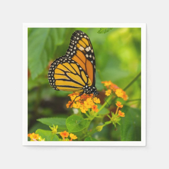 Monarch auf Lantana Serviette (Vorderseite)