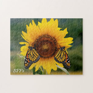 Monarch Butterfies auf Sonnenblume Puzzle