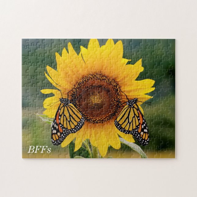 Monarch Butterfies auf Sonnenblume Puzzle (Horizontal)