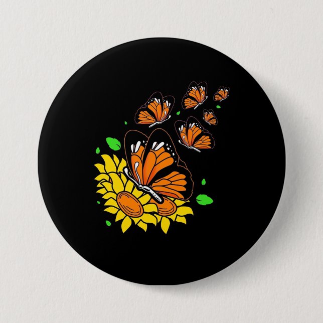 Monarch Butterfliegen Button (Vorderseite)