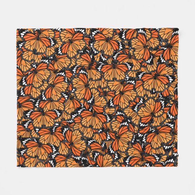 Monarch Butterflies Fleece Blanket (Vorderseite (Horizontal))