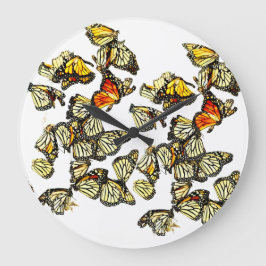 Monarch Butterflies Große Wanduhr