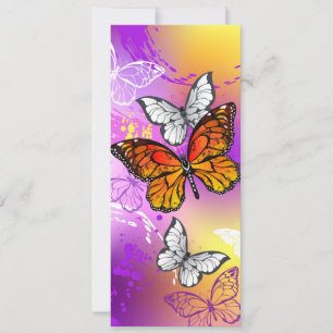 Monarch Butterflies on Purple Background
