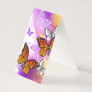 Monarch Butterflies on Purple Background