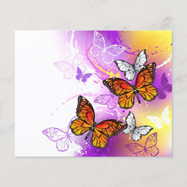Monarch Butterflies on Purple Background (Vorderseite)