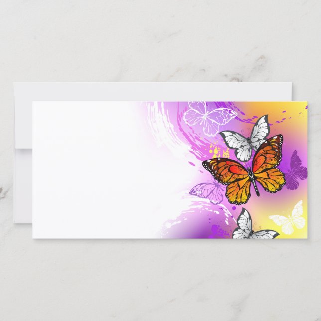 Monarch Butterflies on Purple Background (Vorderseite)