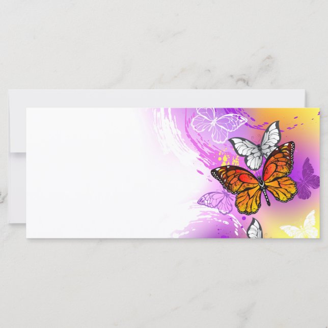 Monarch Butterflies on Purple Background (Vorderseite)