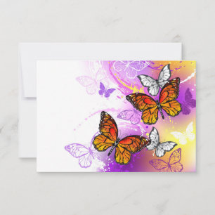 Monarch Butterflies on Purple Background Ankündigung