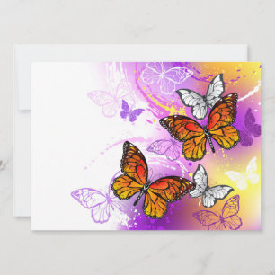 Monarch Butterflies on Purple Background Ankündigung