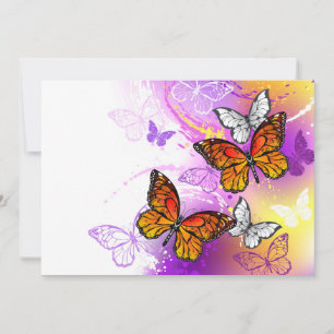 Monarch Butterflies on Purple Background Ankündigung
