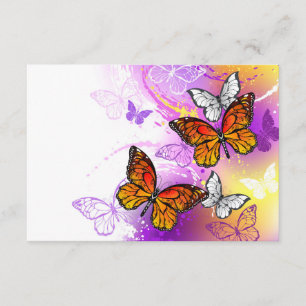 Monarch Butterflies on Purple Background Begleitkarte