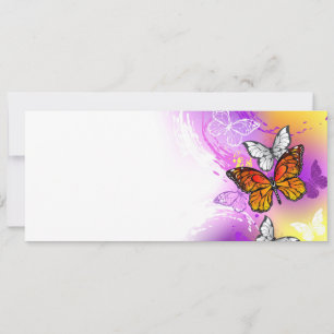 Monarch Butterflies on Purple Background Einladung