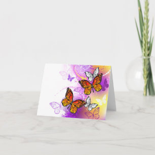 Monarch Butterflies on Purple Background Einladung