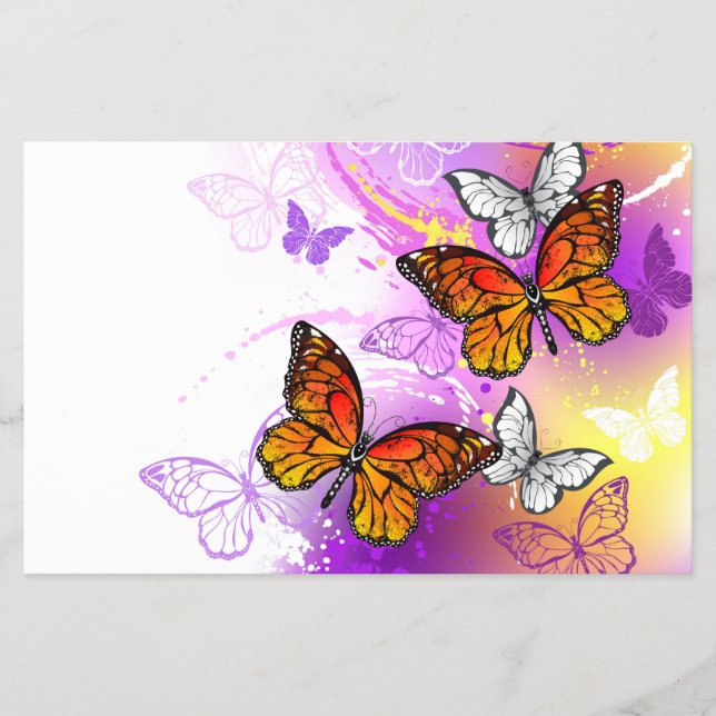 Monarch Butterflies on Purple Background Flyer (Vorne)