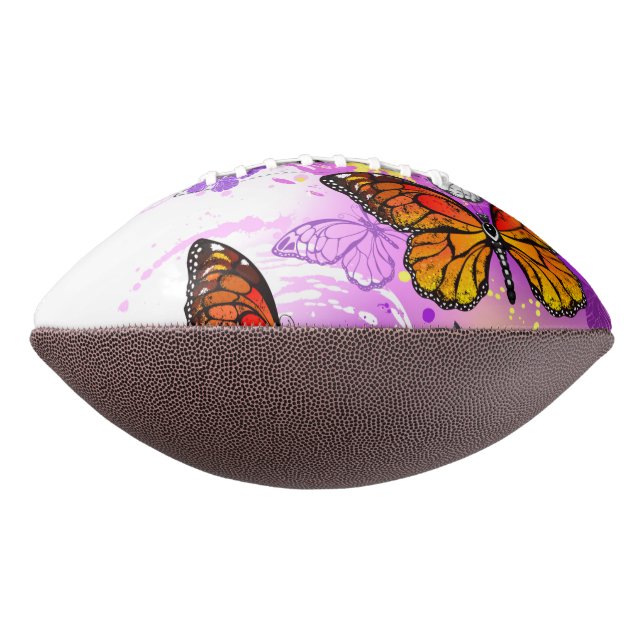 Monarch Butterflies on Purple Background Football (Gedreht 270)