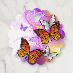 Monarch Butterflies on Purple Background Geschenkanhänger