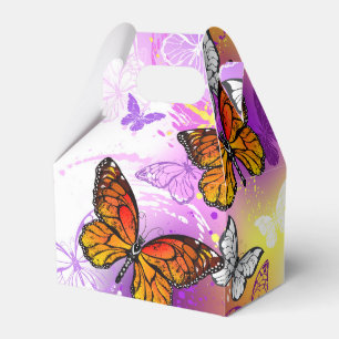 Monarch Butterflies on Purple Background Geschenkschachtel