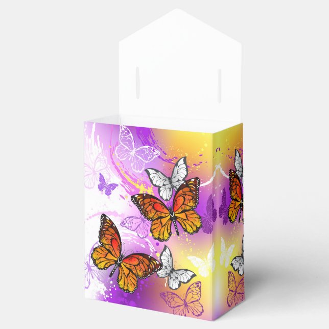 Monarch Butterflies on Purple Background Geschenkschachtel (Geöffnet)
