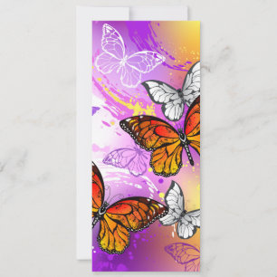 Monarch Butterflies on Purple Background Hinweiskarte