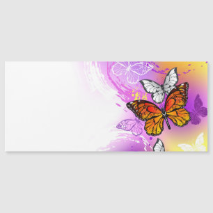 Monarch Butterflies on Purple Background Magnetkarte