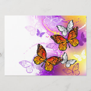 Monarch Butterflies on Purple Background Programm