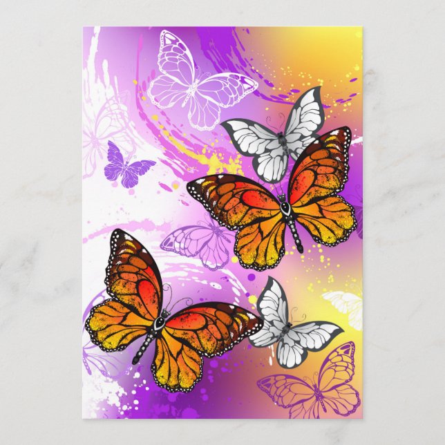 Monarch Butterflies on Purple Background Programm (Vorderseite)