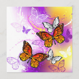 Monarch Butterflies on Purple Background Programm