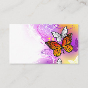 Monarch Butterflies on Purple Background Rabattkarte