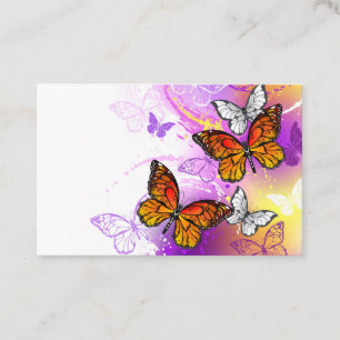 Monarch Butterflies on Purple Background Treuekarte