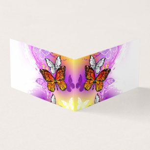 Monarch Butterflies on Purple Background Visitenkarten