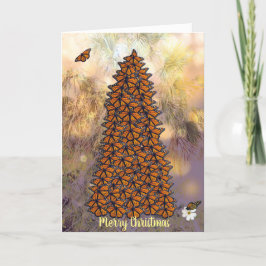 Monarch Butterflies Weihnachtsbaumkarte Feiertagskarte