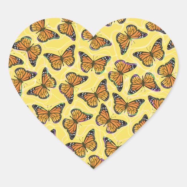 MONARCH BUTTERFLIS Herz-Aufkleber (Vorderseite)