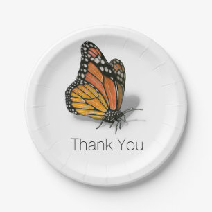 Monarch Butterfly anpassbarer Text Pappteller